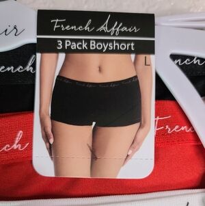 French Affair 3 pack Boyshort panties NEW